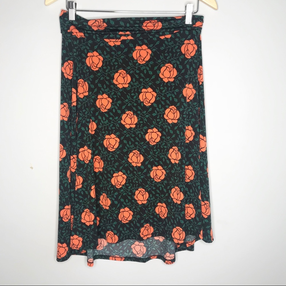 NWOT{LuLaRoe} Azure Rose and Vine Patterned Skirt
